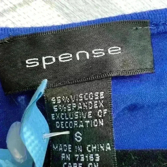 Spense blue top with studs on the shoulder. - Picture 5 of 8